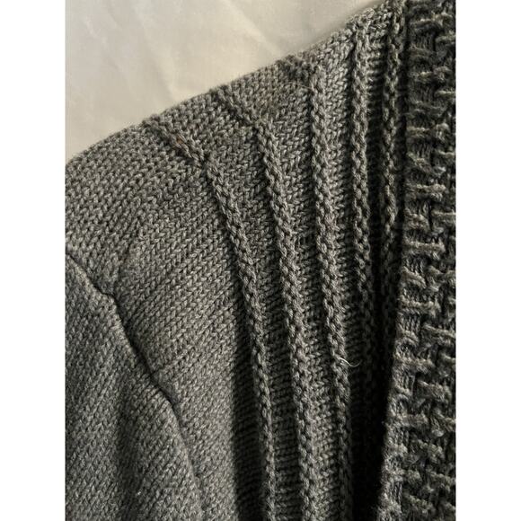 BOLD ELEMENTS Large Open Front Cardigan Side Slits Light Weight Heathered Gray - Picture 6 of 12